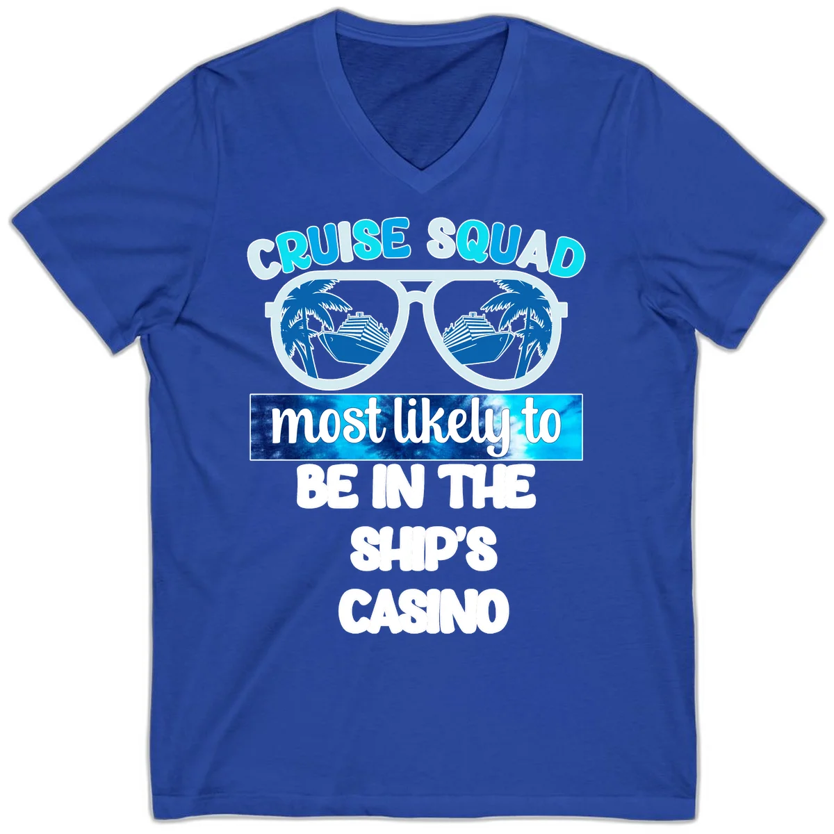 Cruise Squad Ship's Casino V-Neck in True Royal