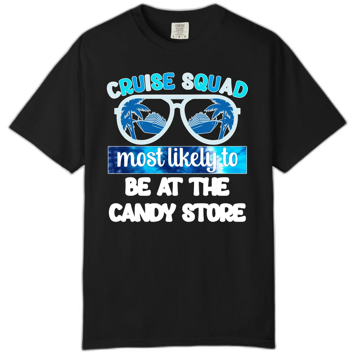 Cruise Squad Candy Store Comfort Color Tee in Black