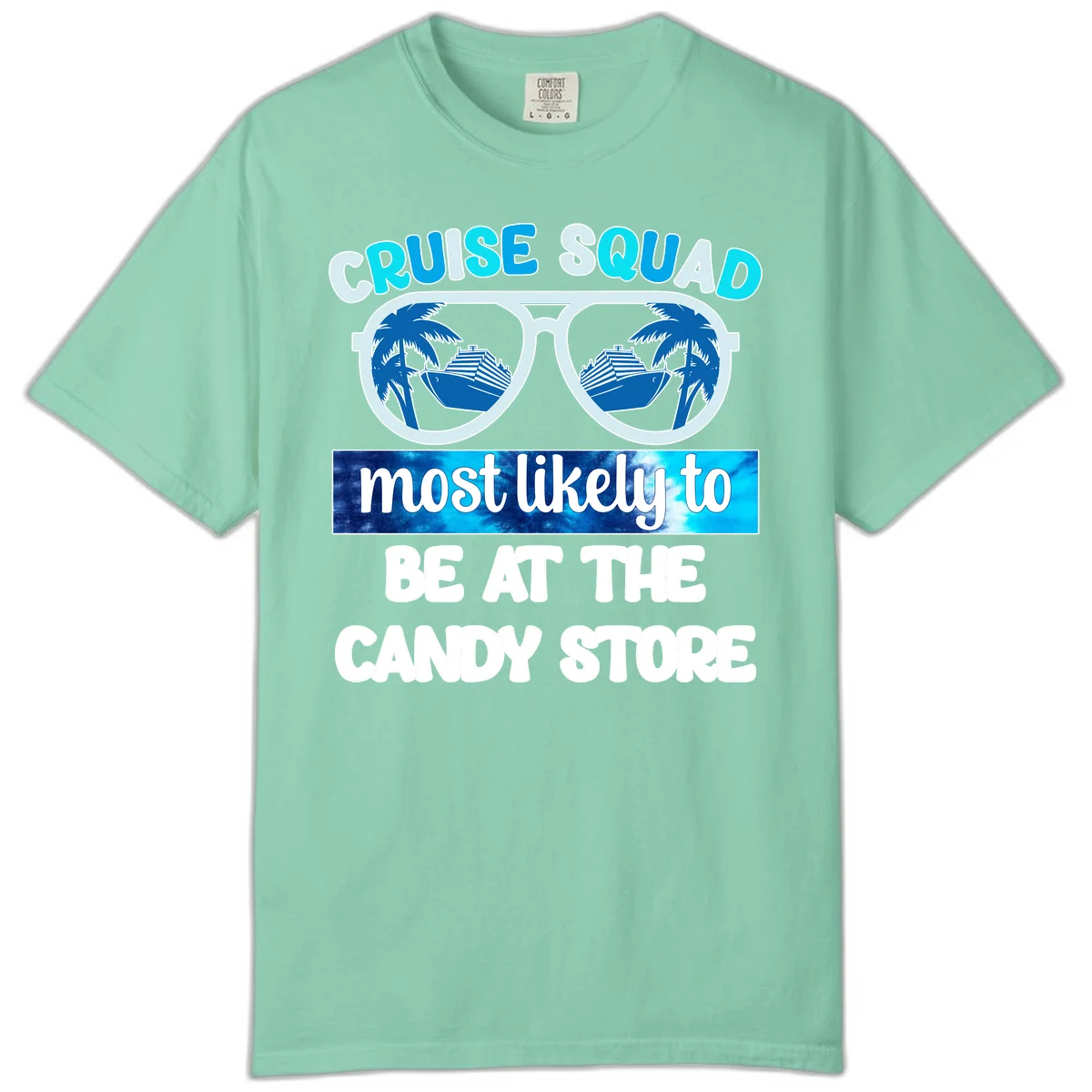 Cruise Squad Candy Store Comfort Color Tee in Island Reef