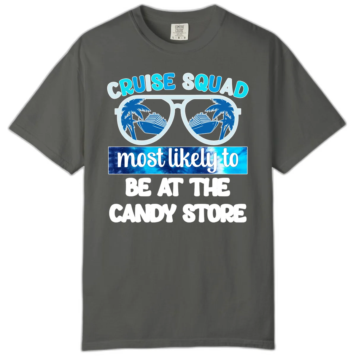 Cruise Squad Candy Store Comfort Color Tee in Pepper