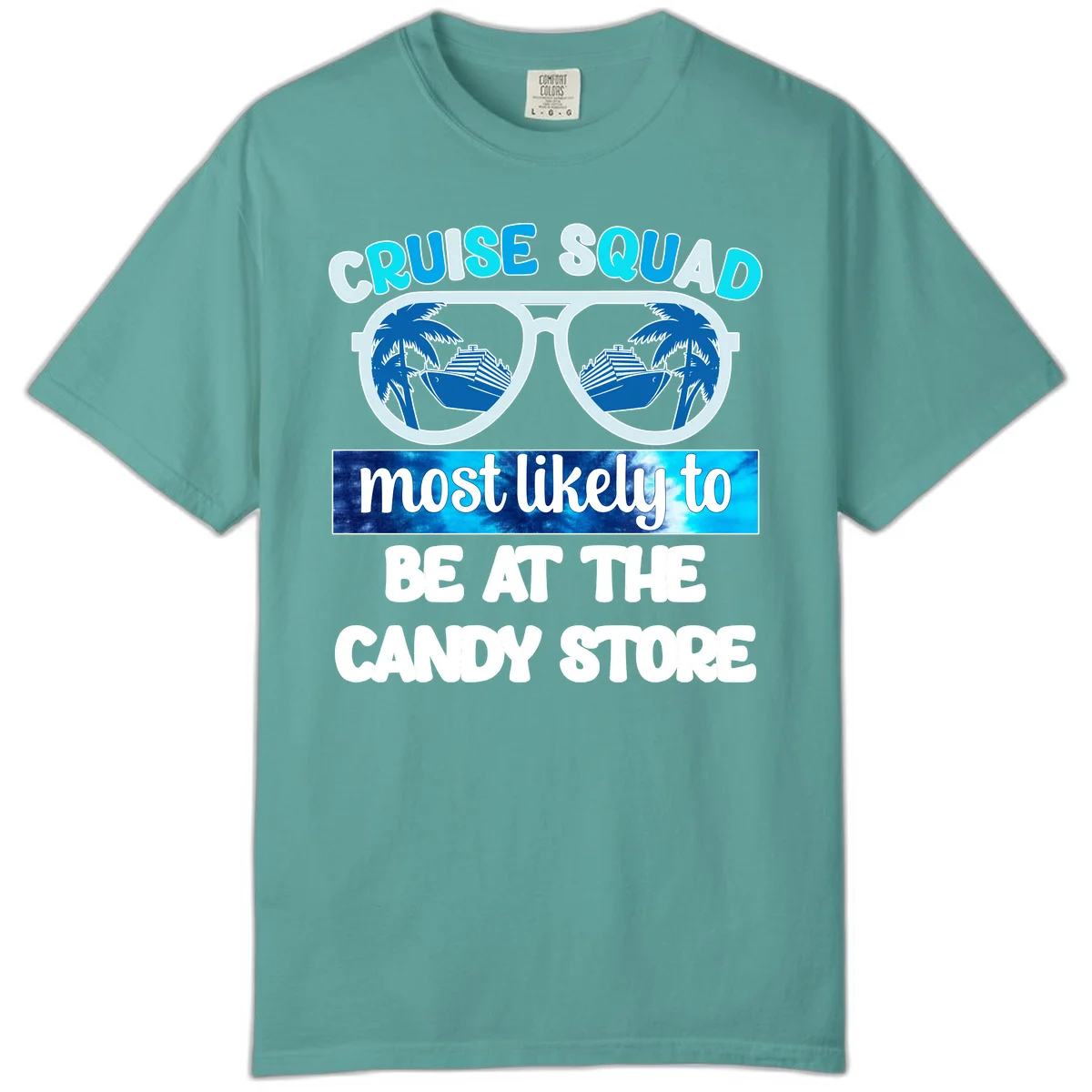 Cruise Squad Candy Store Comfort Color Tee in Seafoam