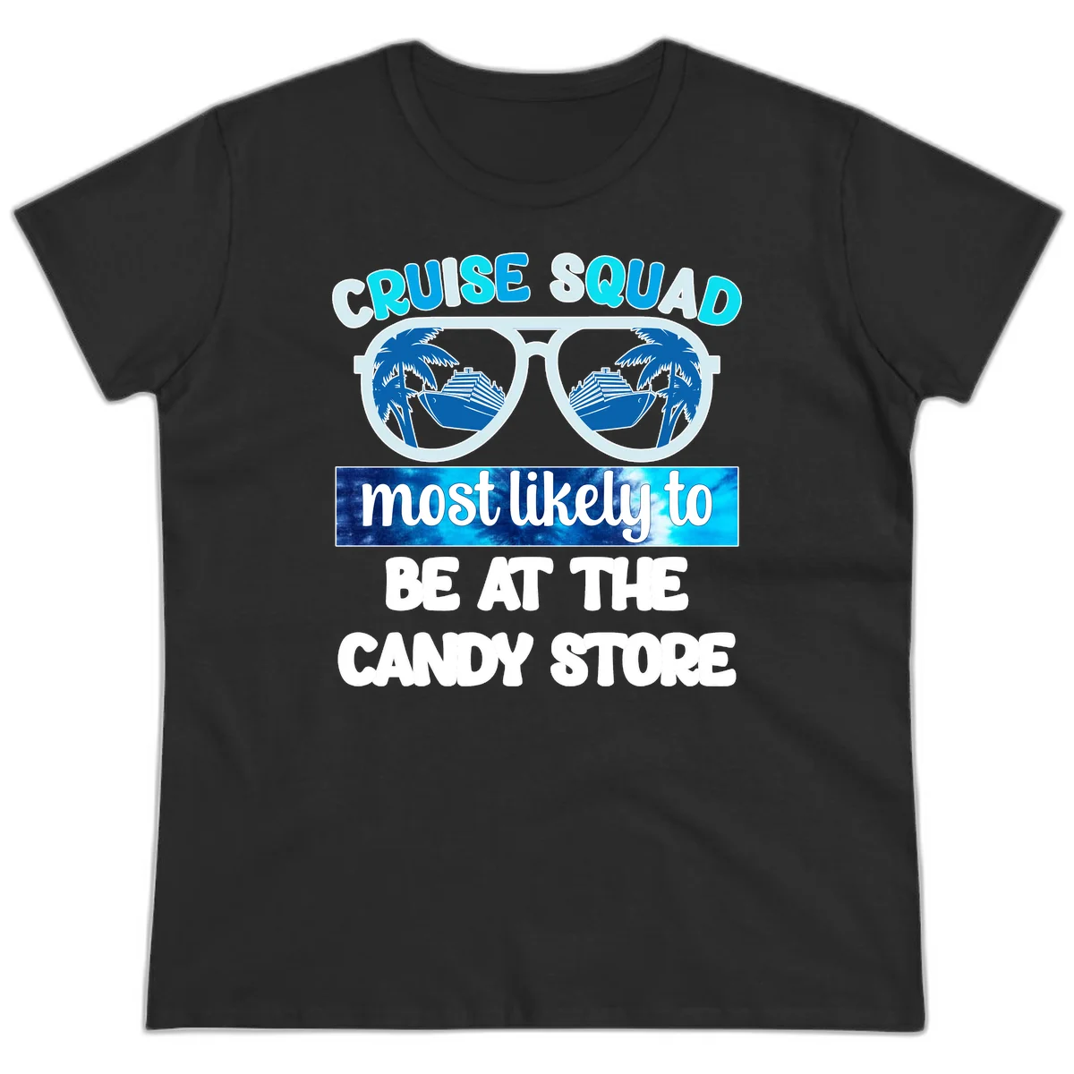Cruise Squad Candy Store Ladies Tee in Black