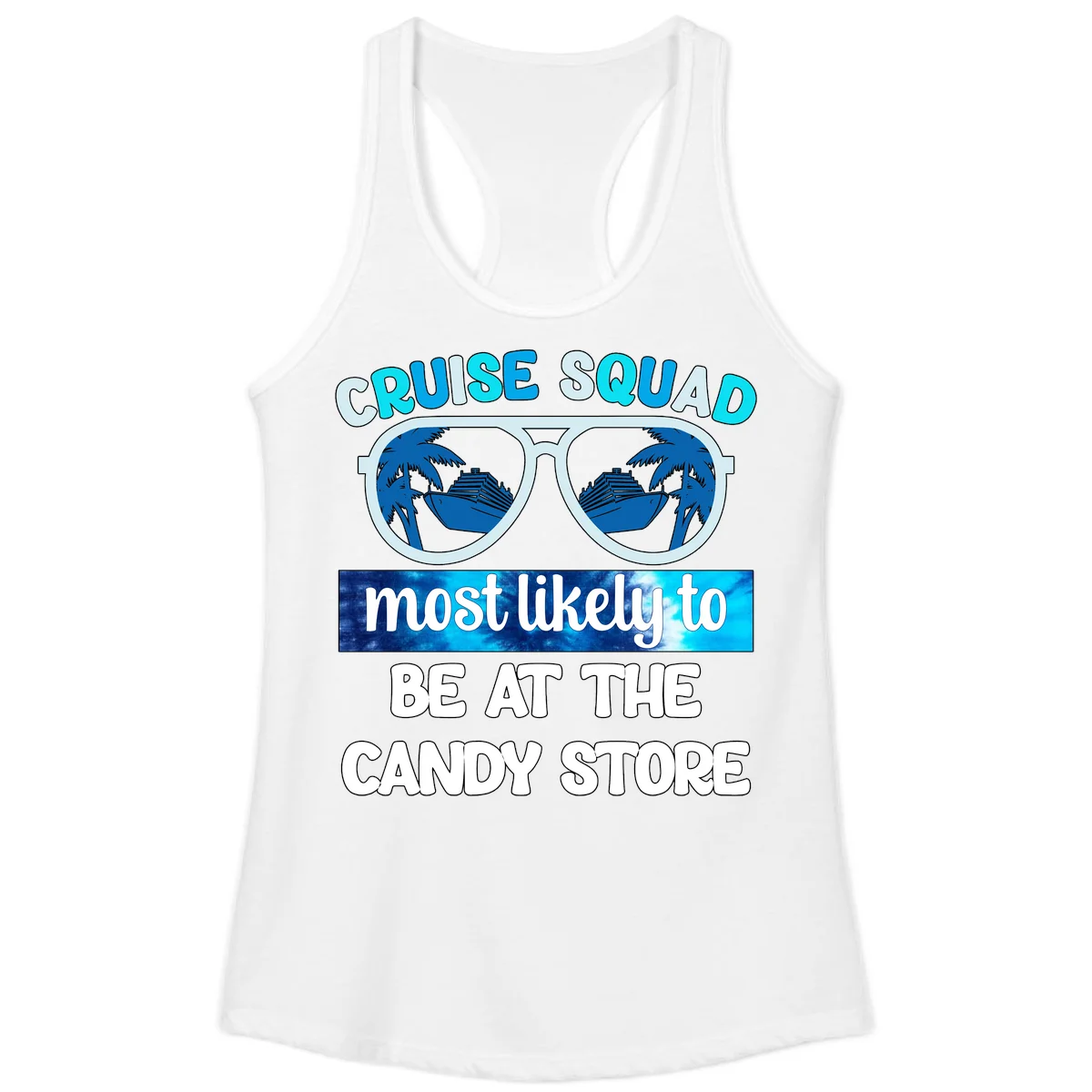 Cruise Squad Candy Store Ladies Tank in White