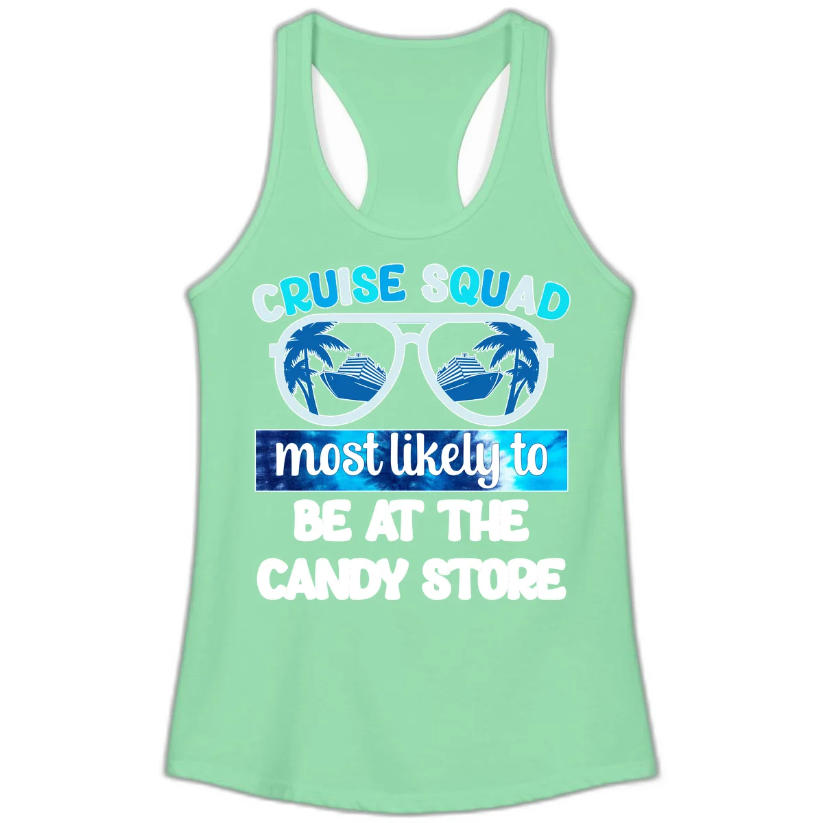 Cruise Squad Candy Store Ladies Tank in Solid Mint