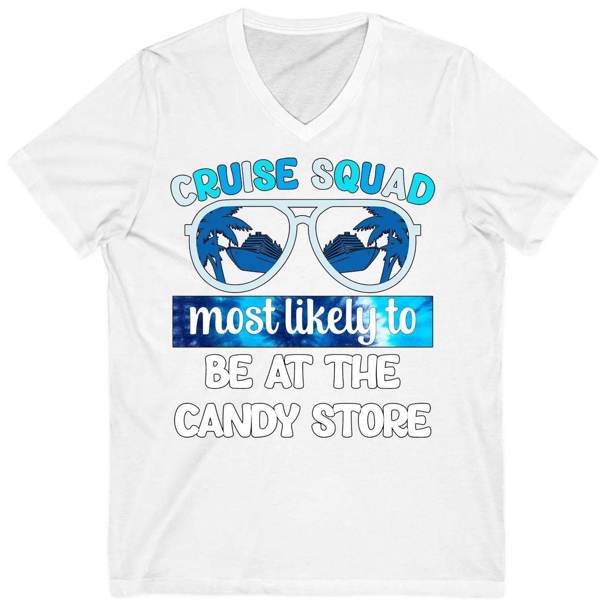 Cruise Squad Candy Store V-Neck in White
