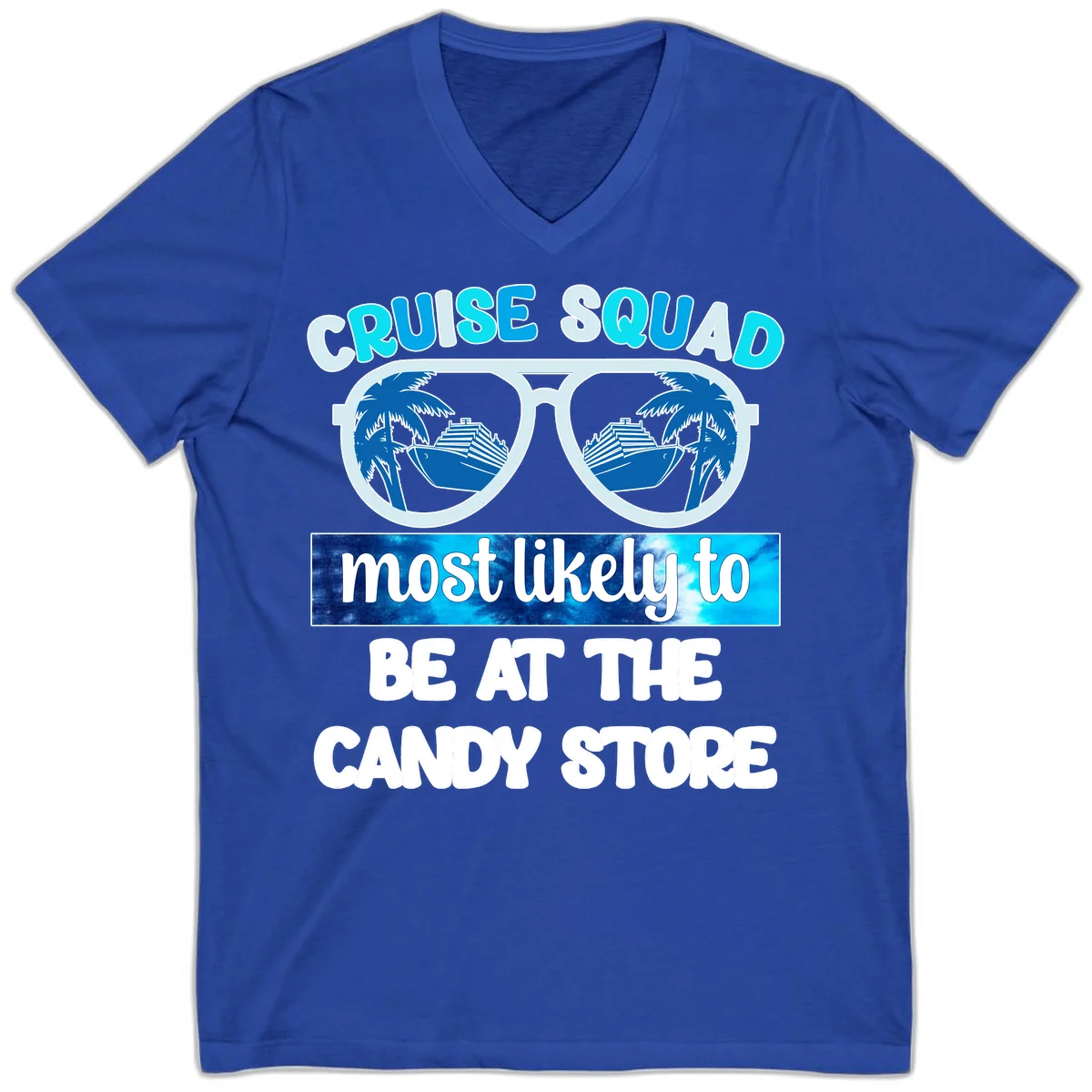 Cruise Squad Candy Store V-Neck in True Royal
