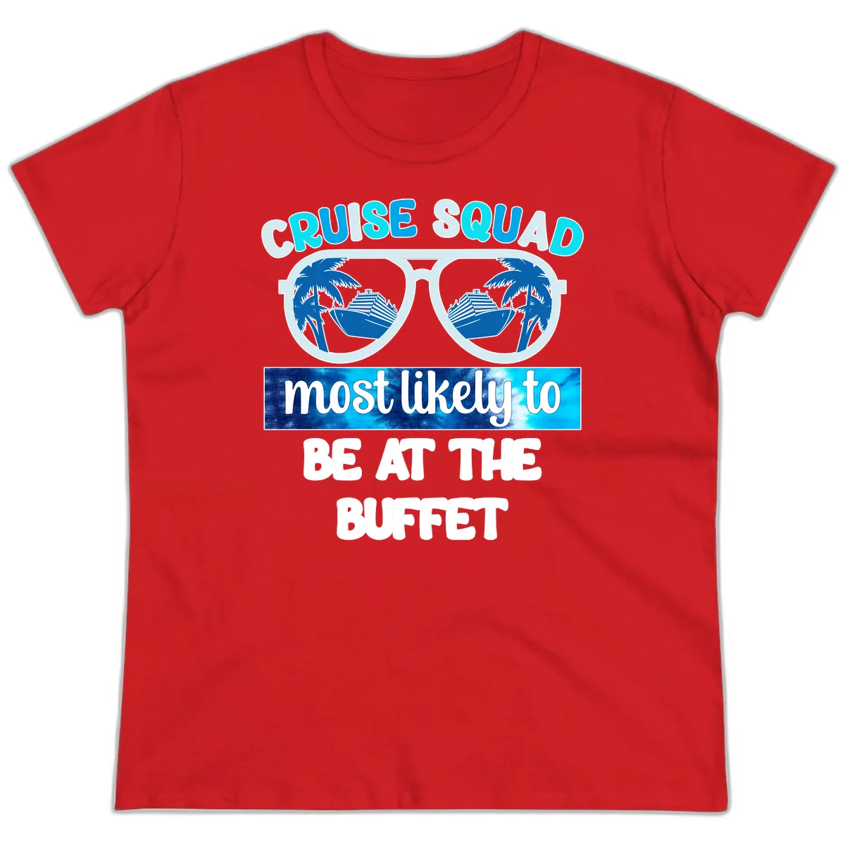 Cruise Squad Buffet Vibes Ladies Tee in Red