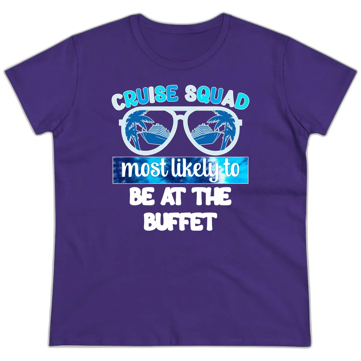 Cruise Squad Buffet Vibes Ladies Tee in Purple