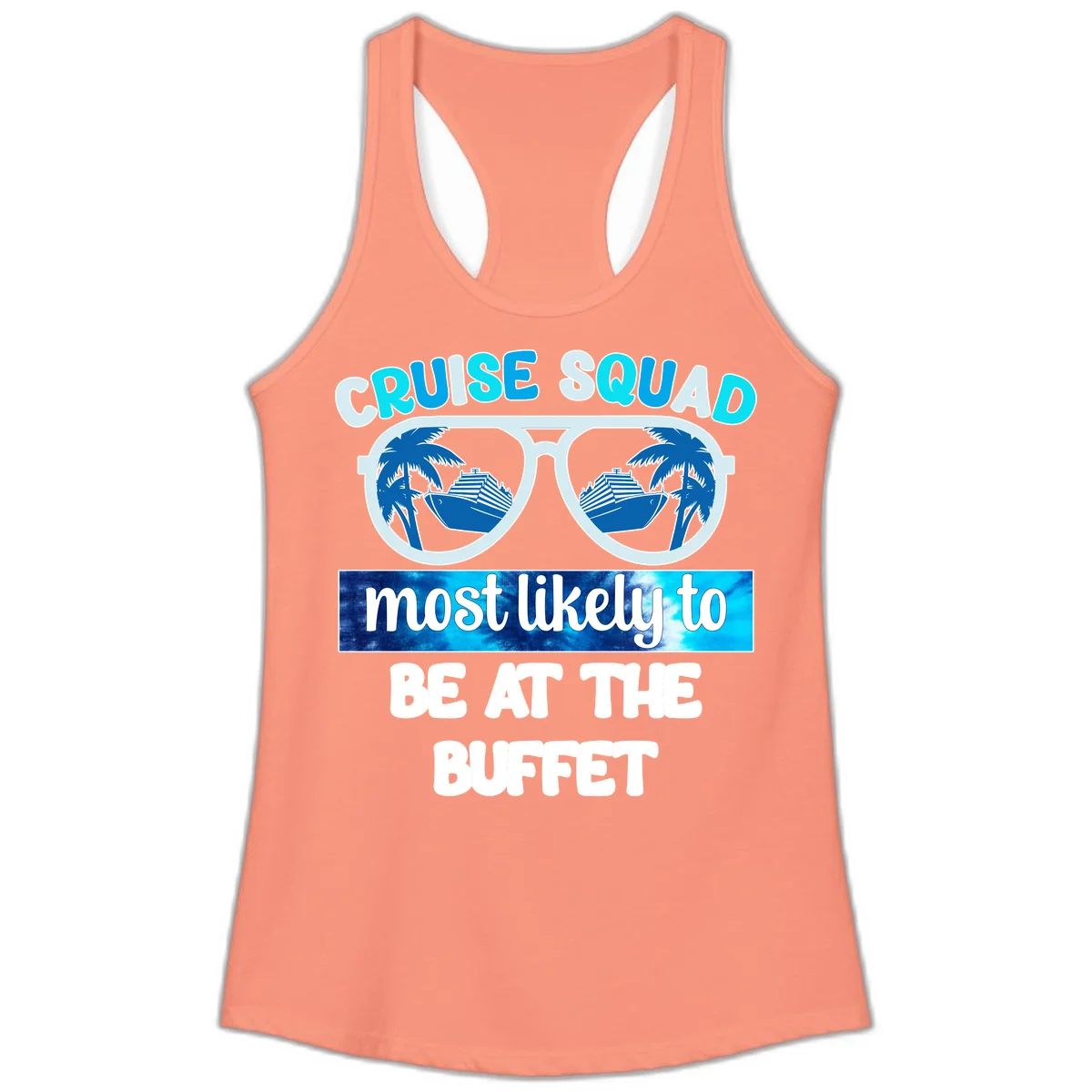 Cruise Squad Buffet Vibes Ladies Tank in Solid Light Orange