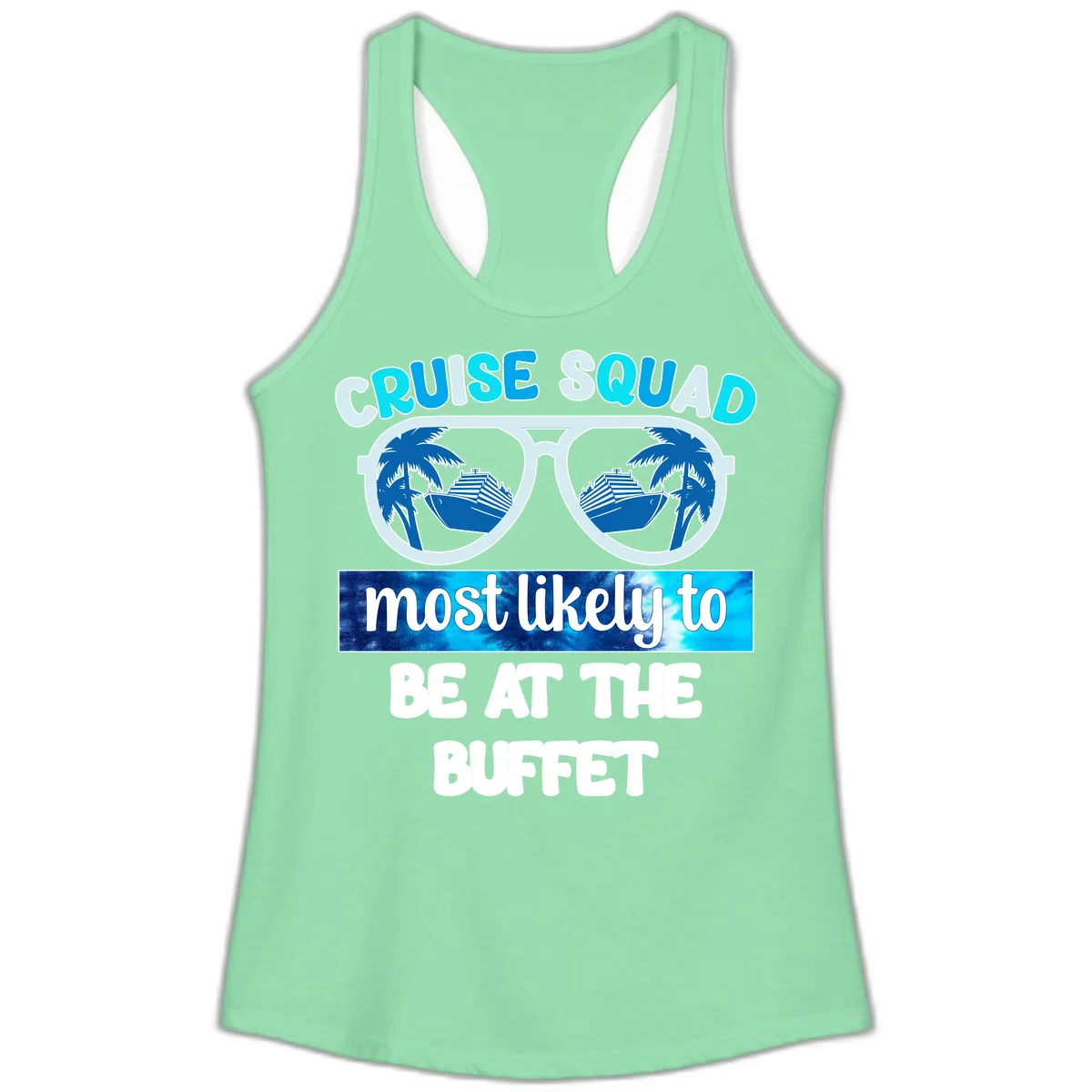 Cruise Squad Buffet Vibes Ladies Tank in Solid Mint