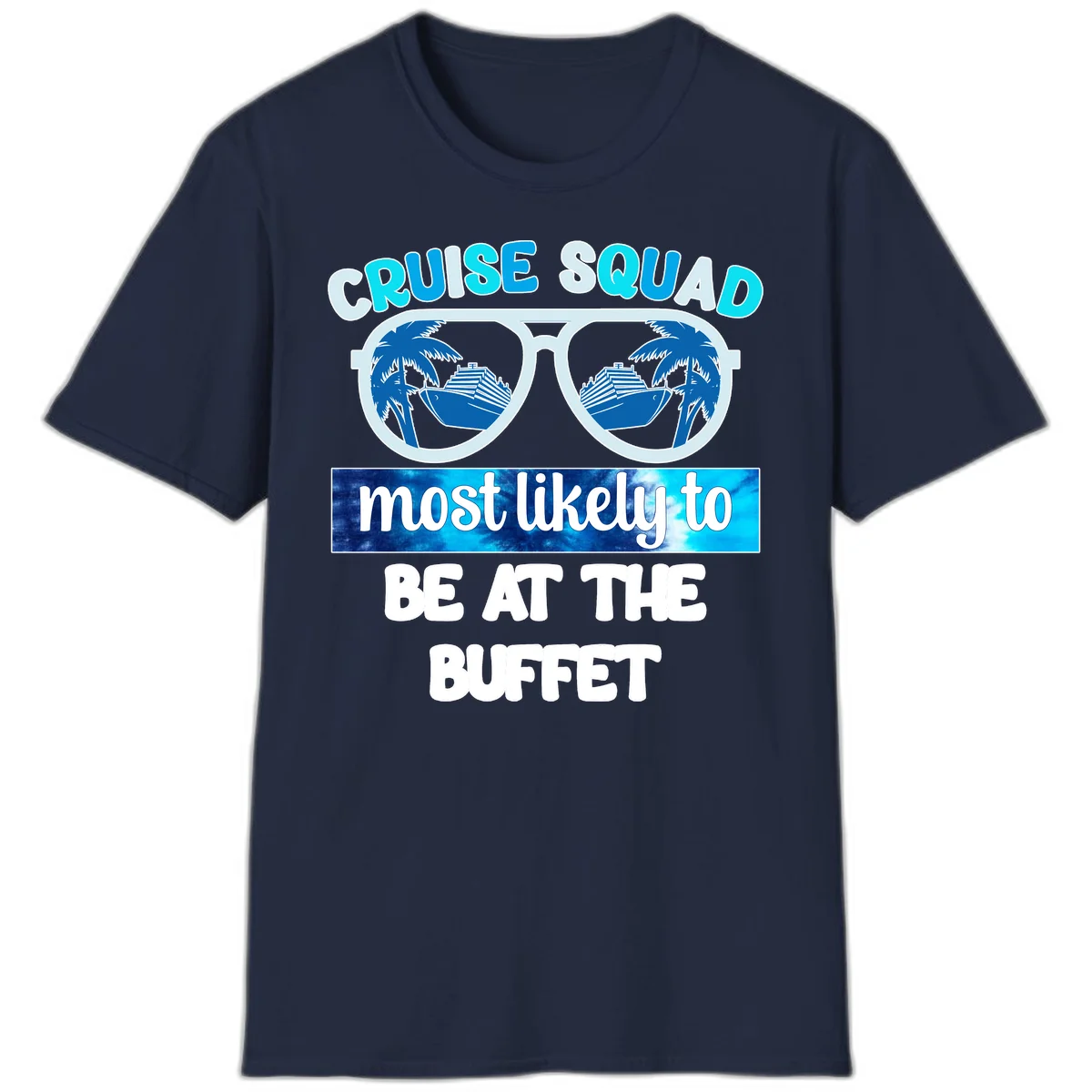 Cruise Squad Buffet Vibes T-Shirt in Navy