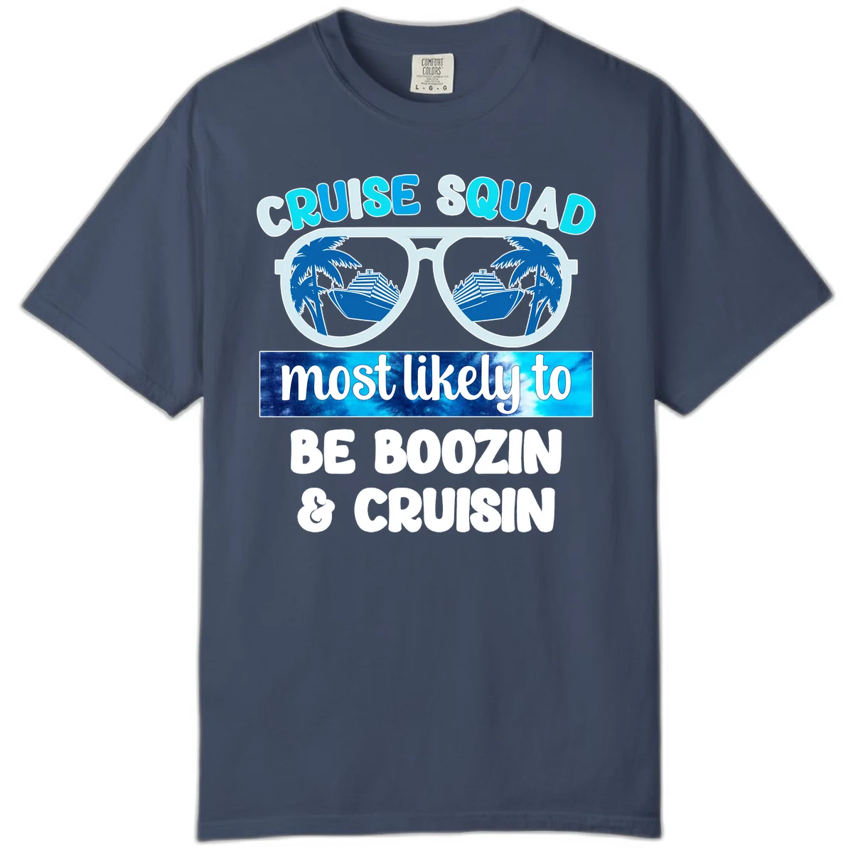 Cruise Squad Boozing & Cruising Comfort Color in Midnight
