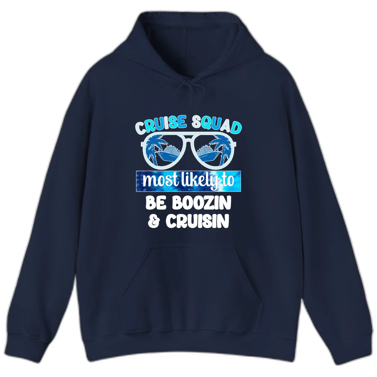 Cruise Squad Boozing & Cruising Hoodie in Navy