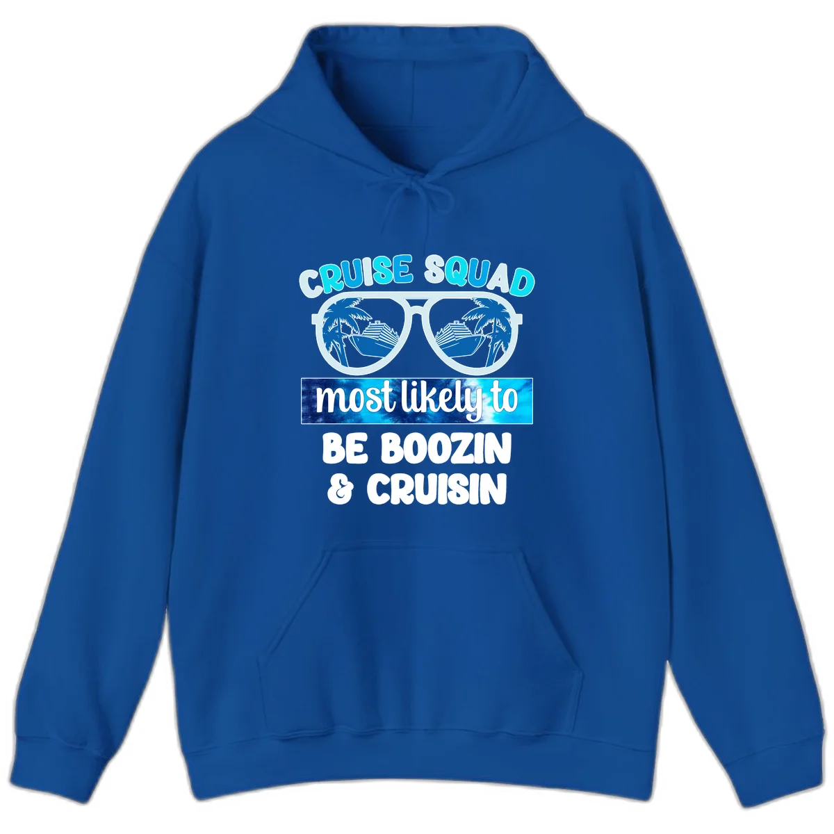 Cruise Squad Boozing & Cruising Hoodie in Royal