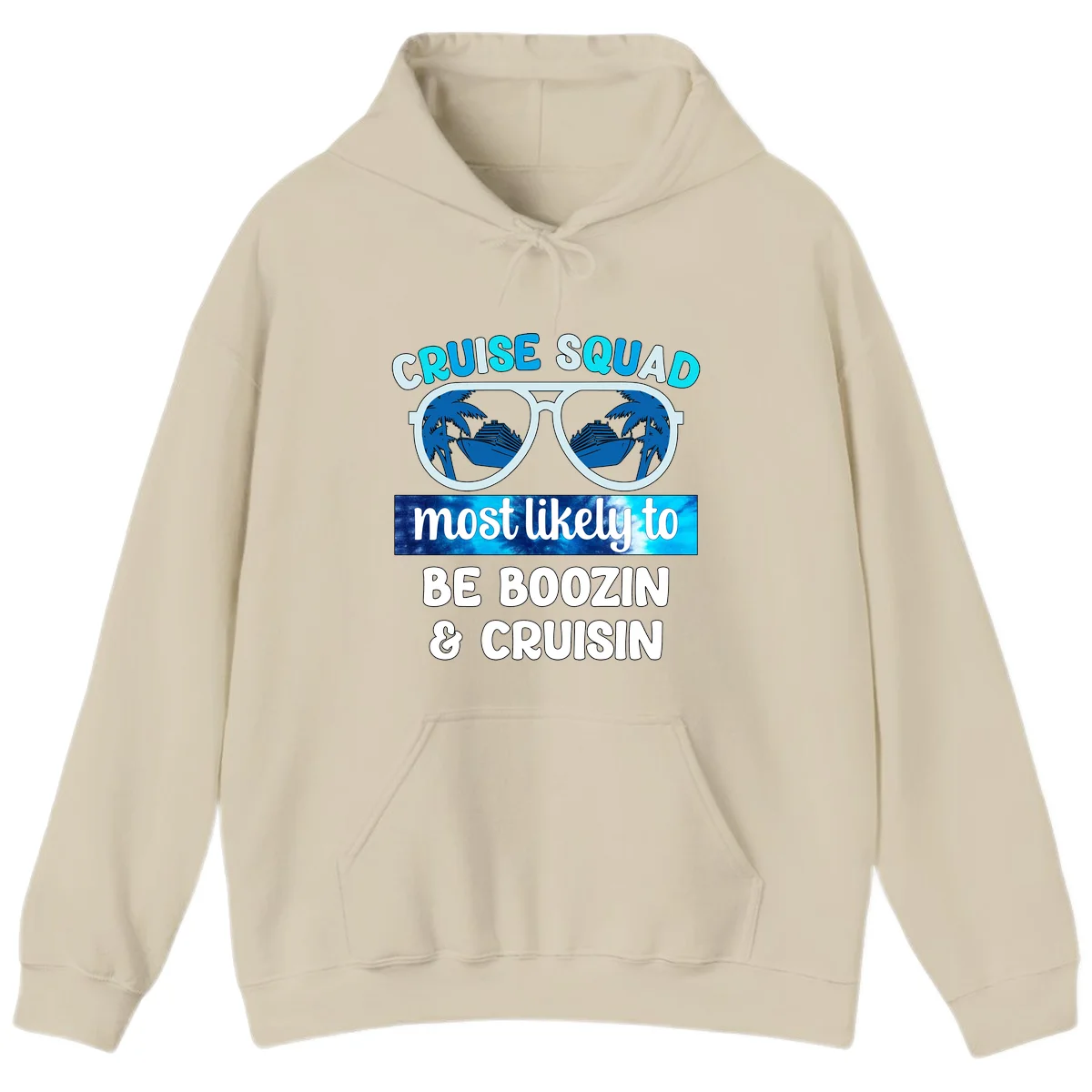 Cruise Squad Boozing & Cruising Hoodie in Sand