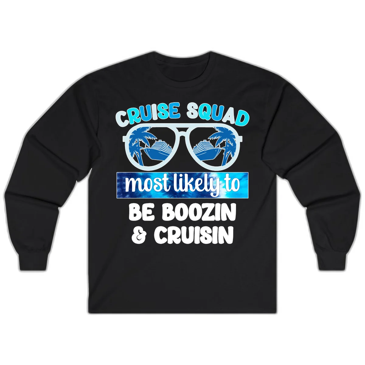 Cruise Squad Boozing & Cruising Long Sleeve in Black