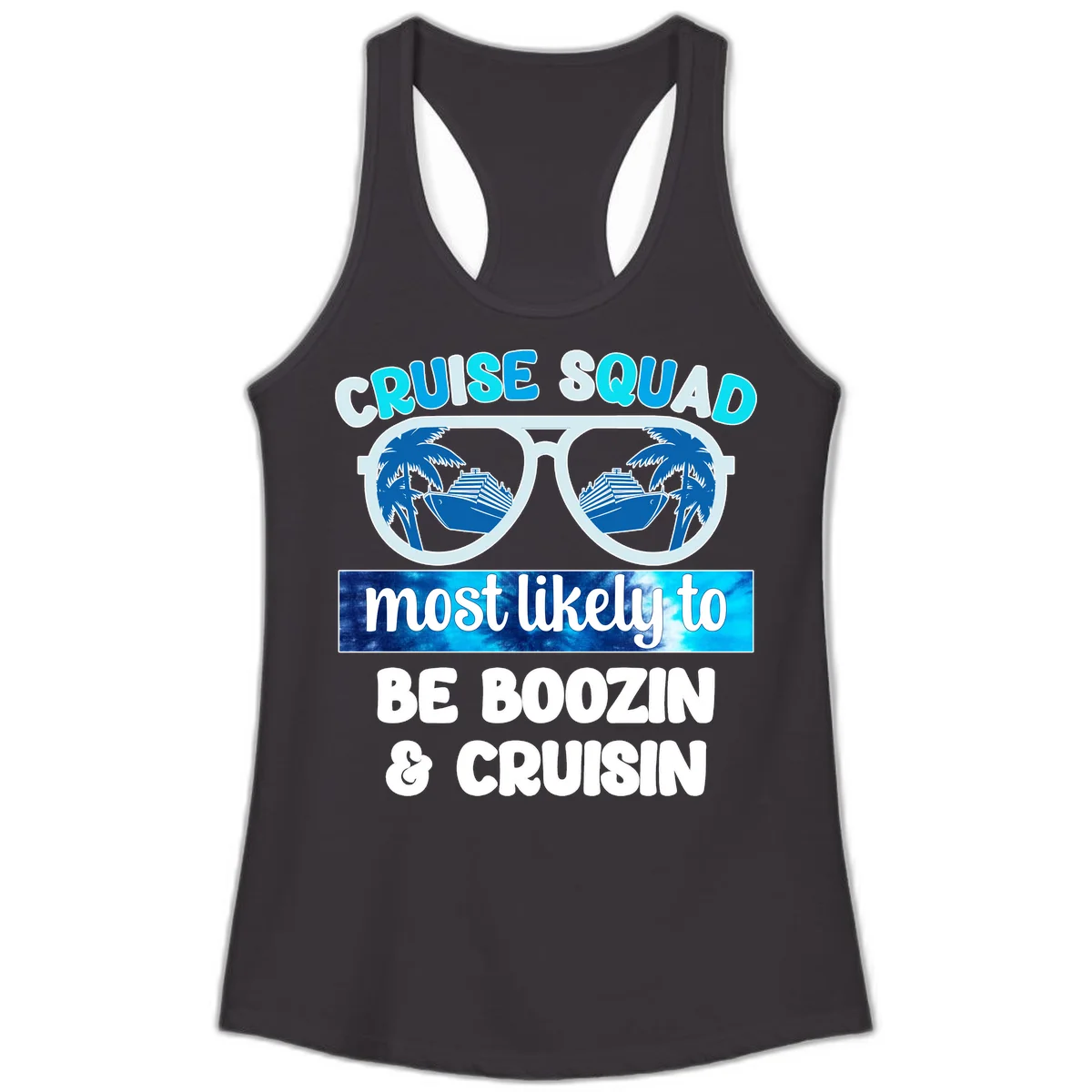 Cruise Squad Boozing & Cruising Ladies Tank in Black