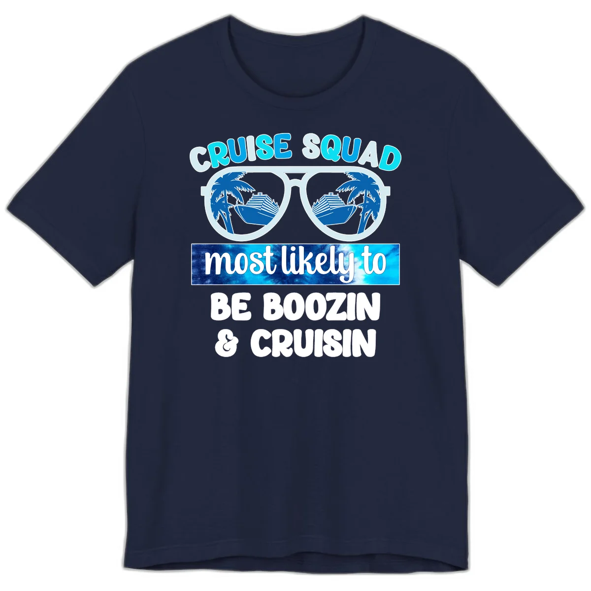 Cruise Squad Boozing & Cruising Premium T-Shirt in Navy
