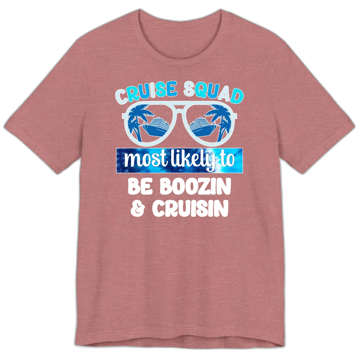 Cruise Squad Boozing & Cruising Premium T-Shirt in Heather Mauve