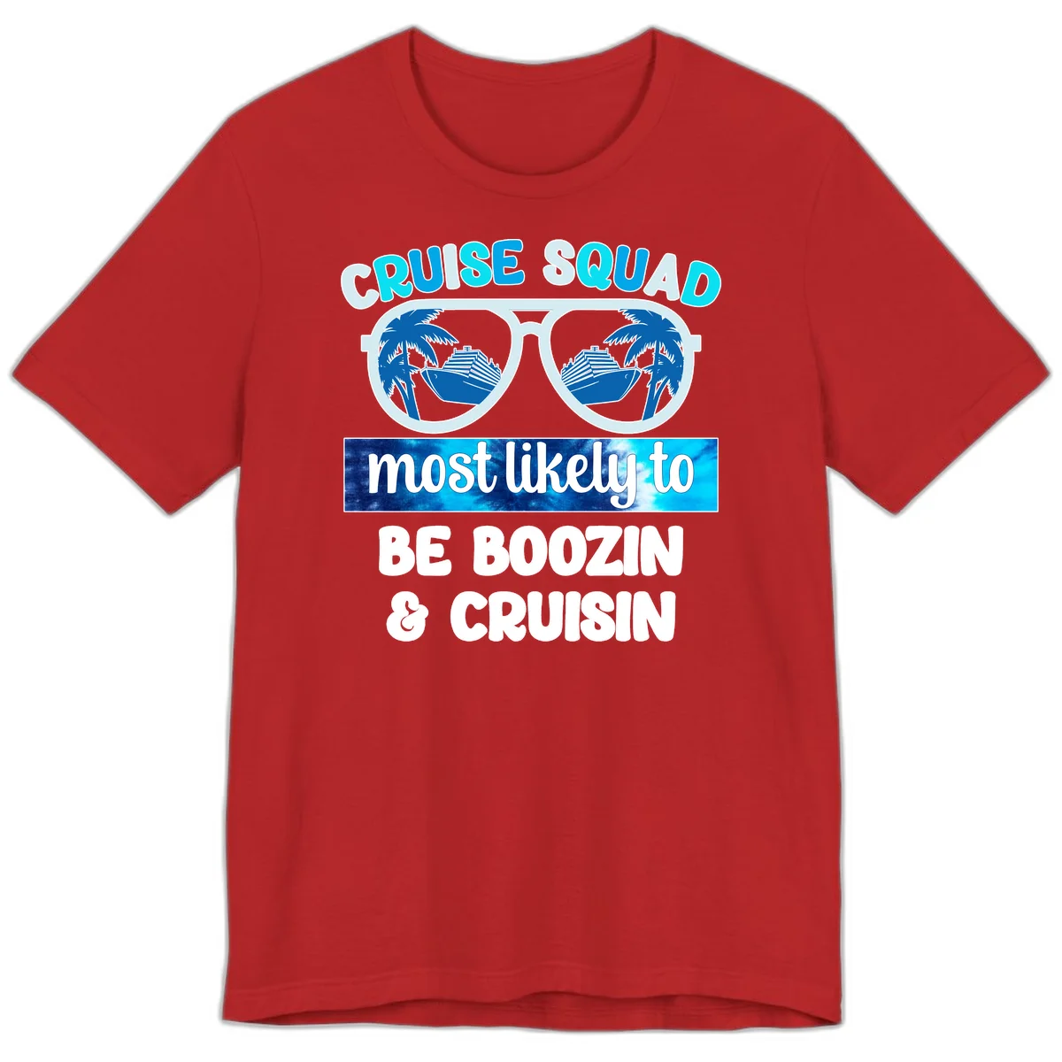 Cruise Squad Boozing & Cruising Premium T-Shirt in Red