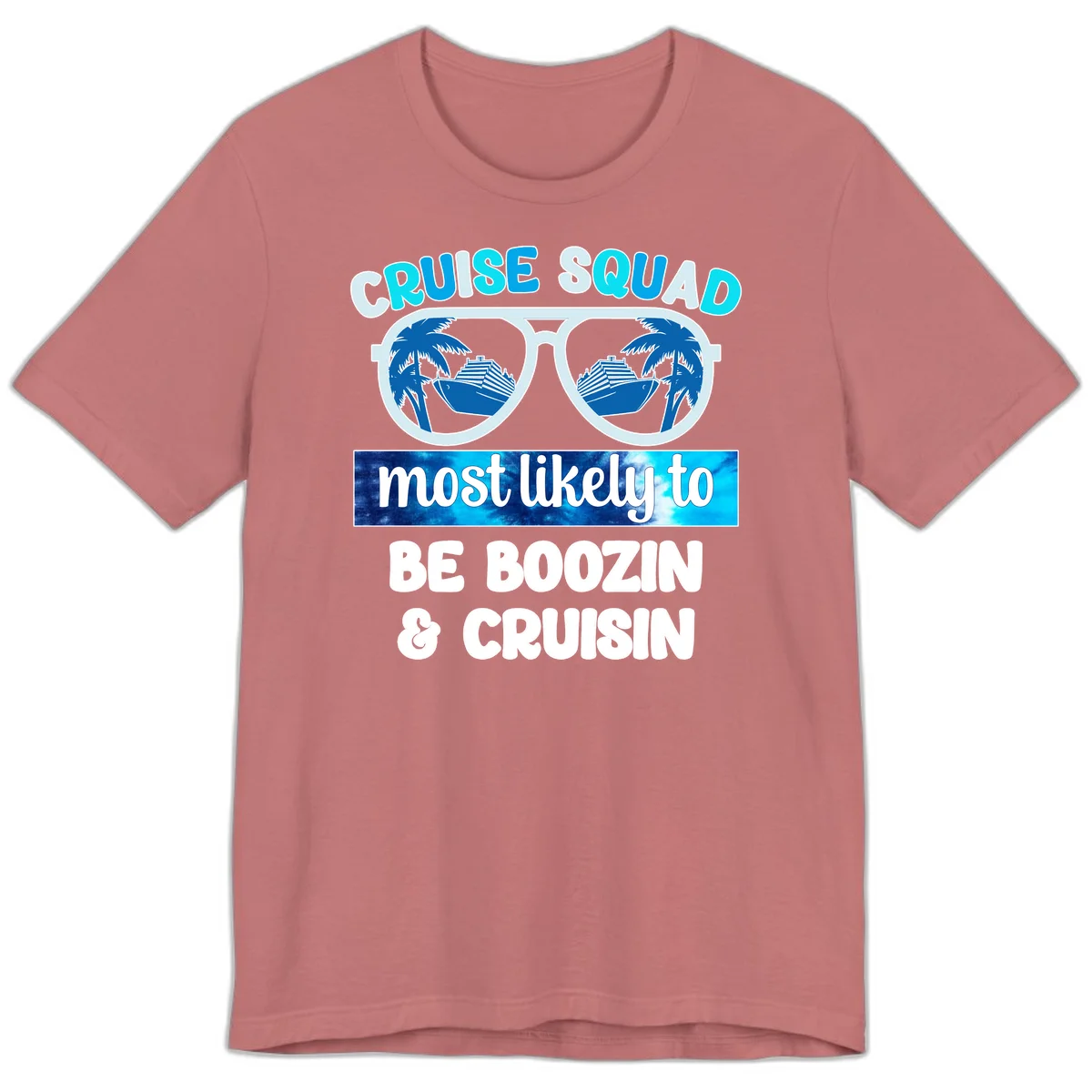 Cruise Squad Boozing & Cruising Premium T-Shirt in Mauve