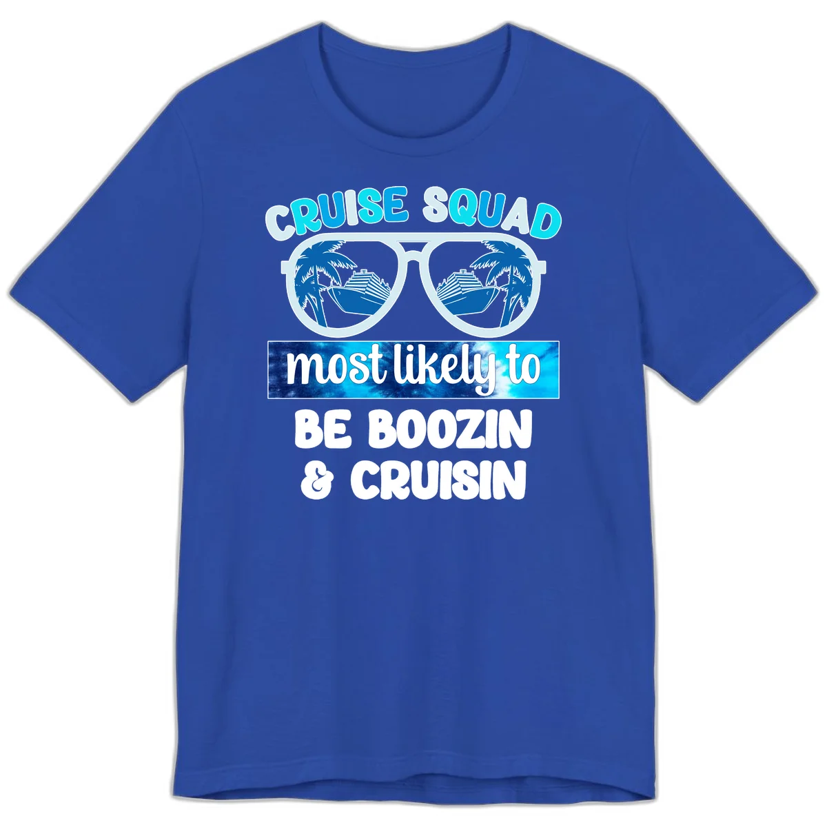 Cruise Squad Boozing & Cruising Premium T-Shirt in True Royal