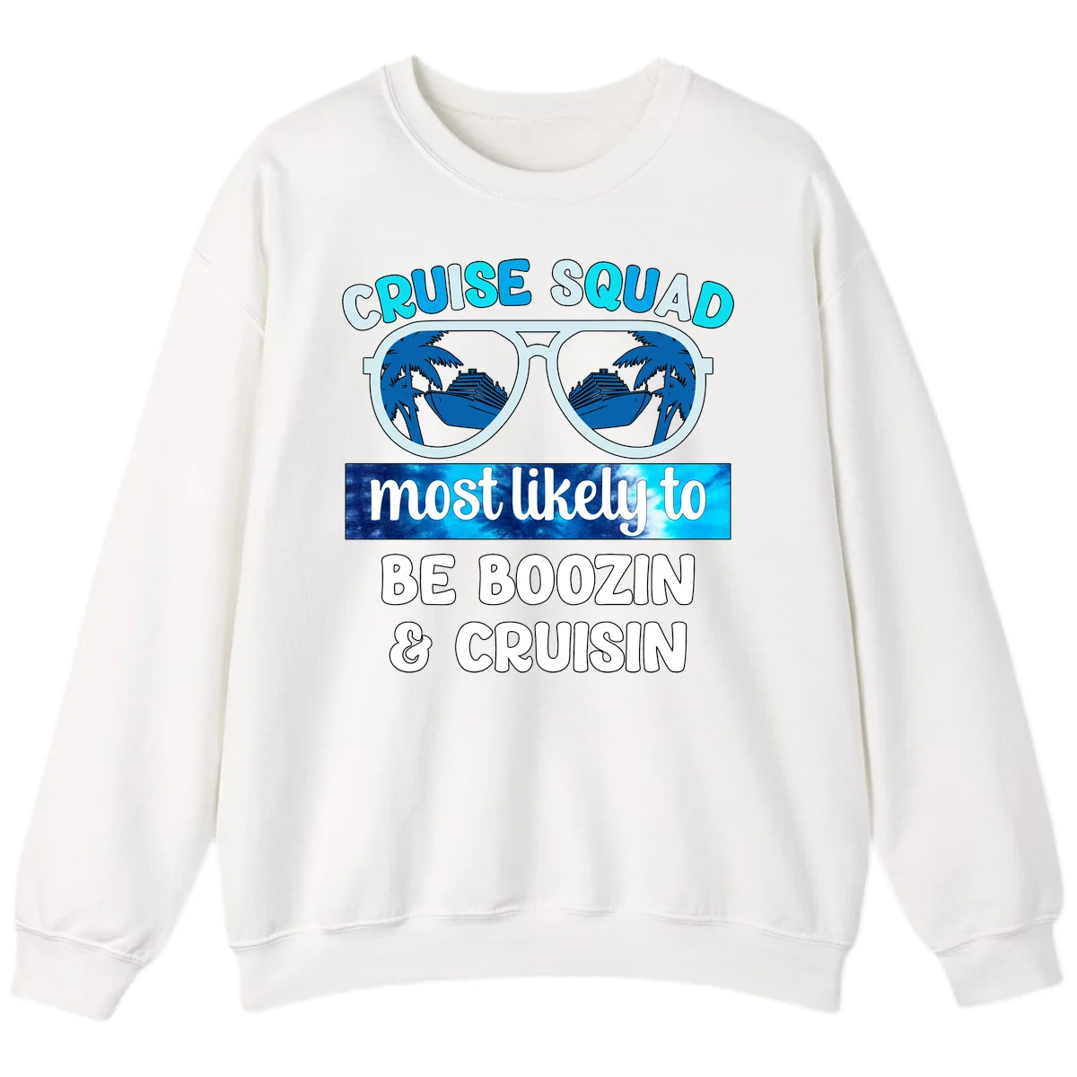 Cruise Squad Boozing & Cruising Sweatshirt in White