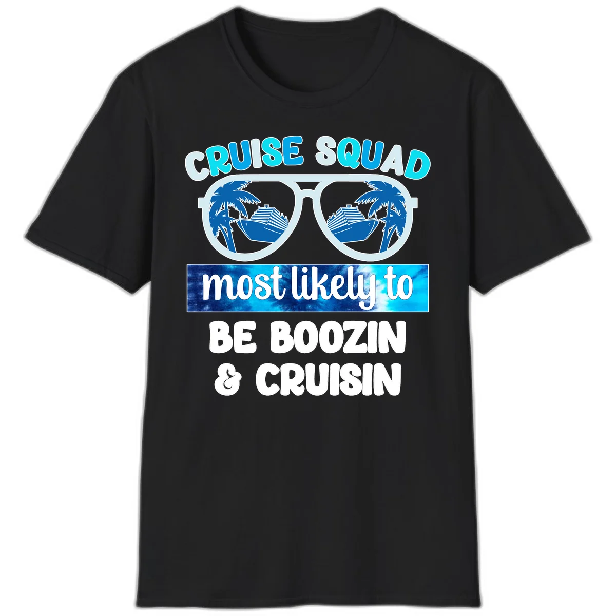 Cruise Squad Boozing & Cruising T-Shirt in Black