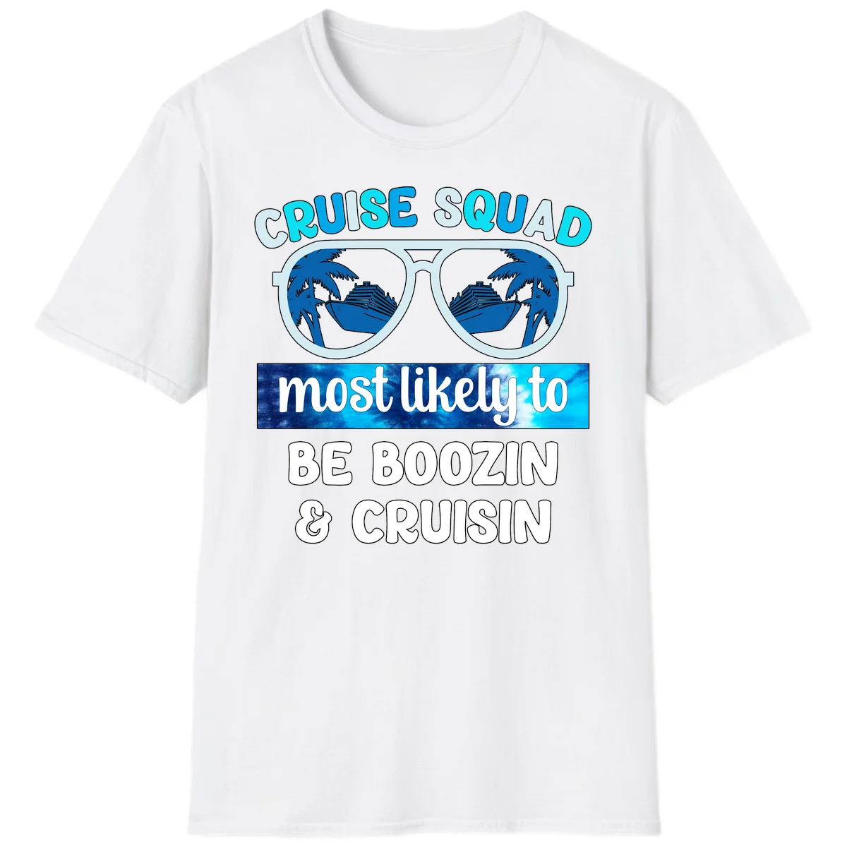 Cruise Squad Boozing & Cruising T-Shirt in White
