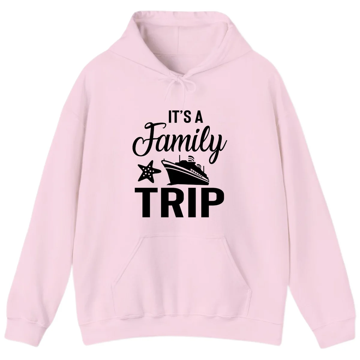 It's A Family Trip Hoodie for Your Cruise Vacation in Light Pink