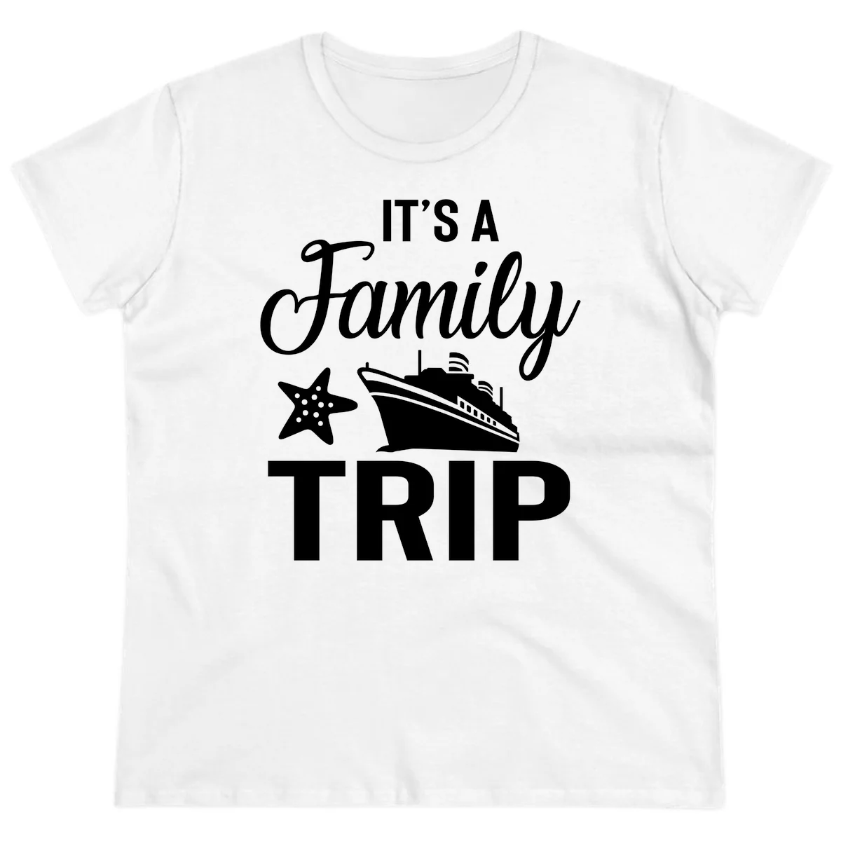 It's A Family Trip Ladies Tee for Your Cruise Vacation in White