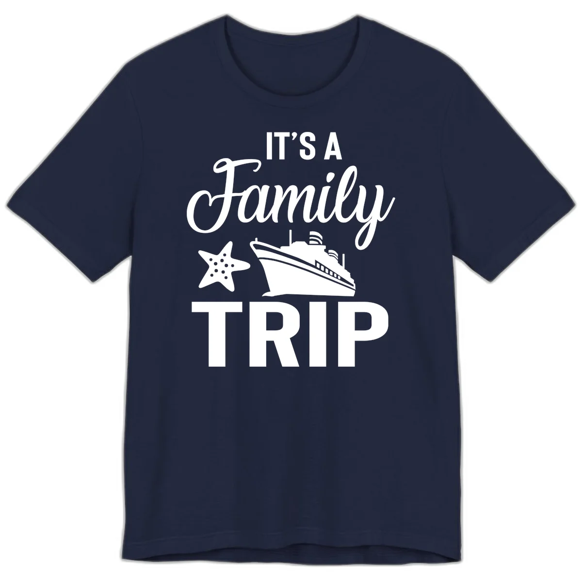 It's A Family Trip Premium Cruise T-Shirt for Your Crew in Navy