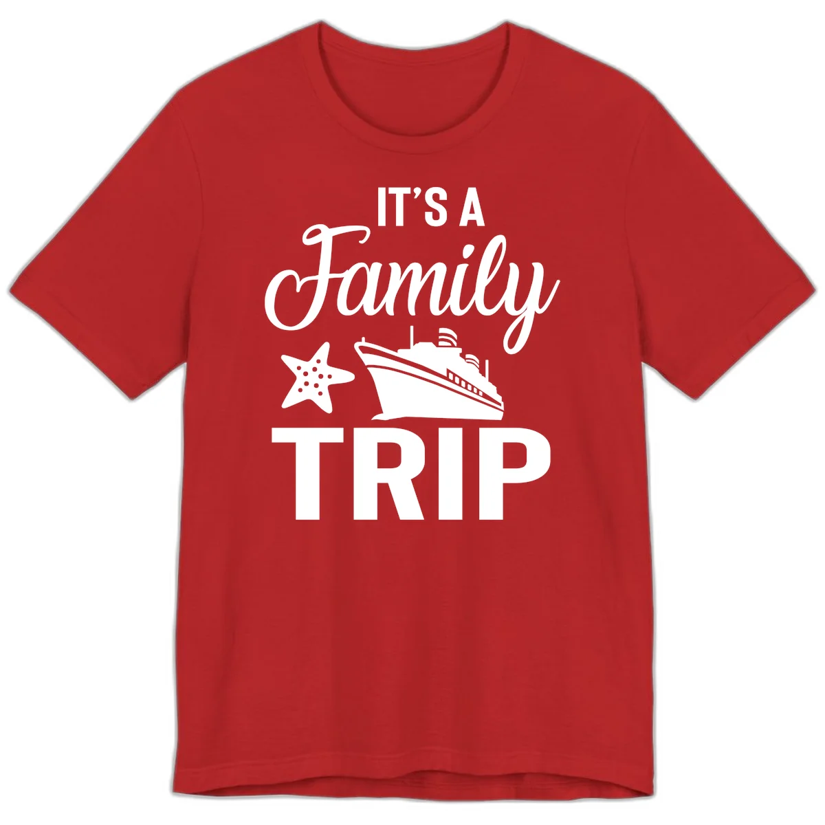 It's A Family Trip Premium Cruise T-Shirt for Your Crew in Red