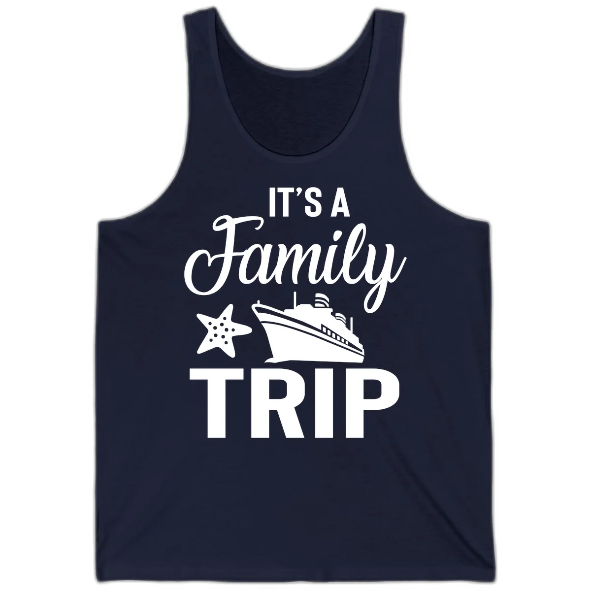 It's A Family Trip Tank Top for Your Cruise in Navy