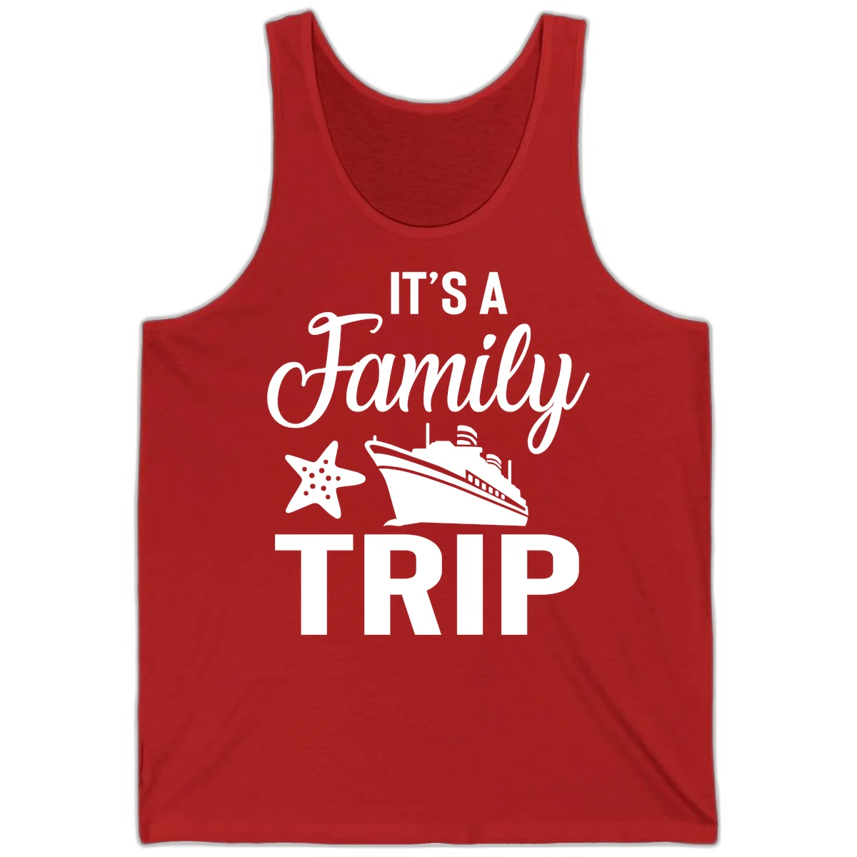 It's A Family Trip Tank Top for Your Cruise in Red