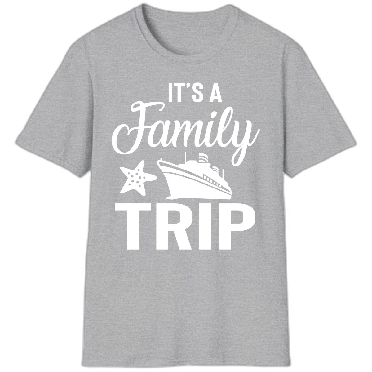 It's A Family Trip Cruise T-Shirt for Your Next Vacation in Sport Grey
