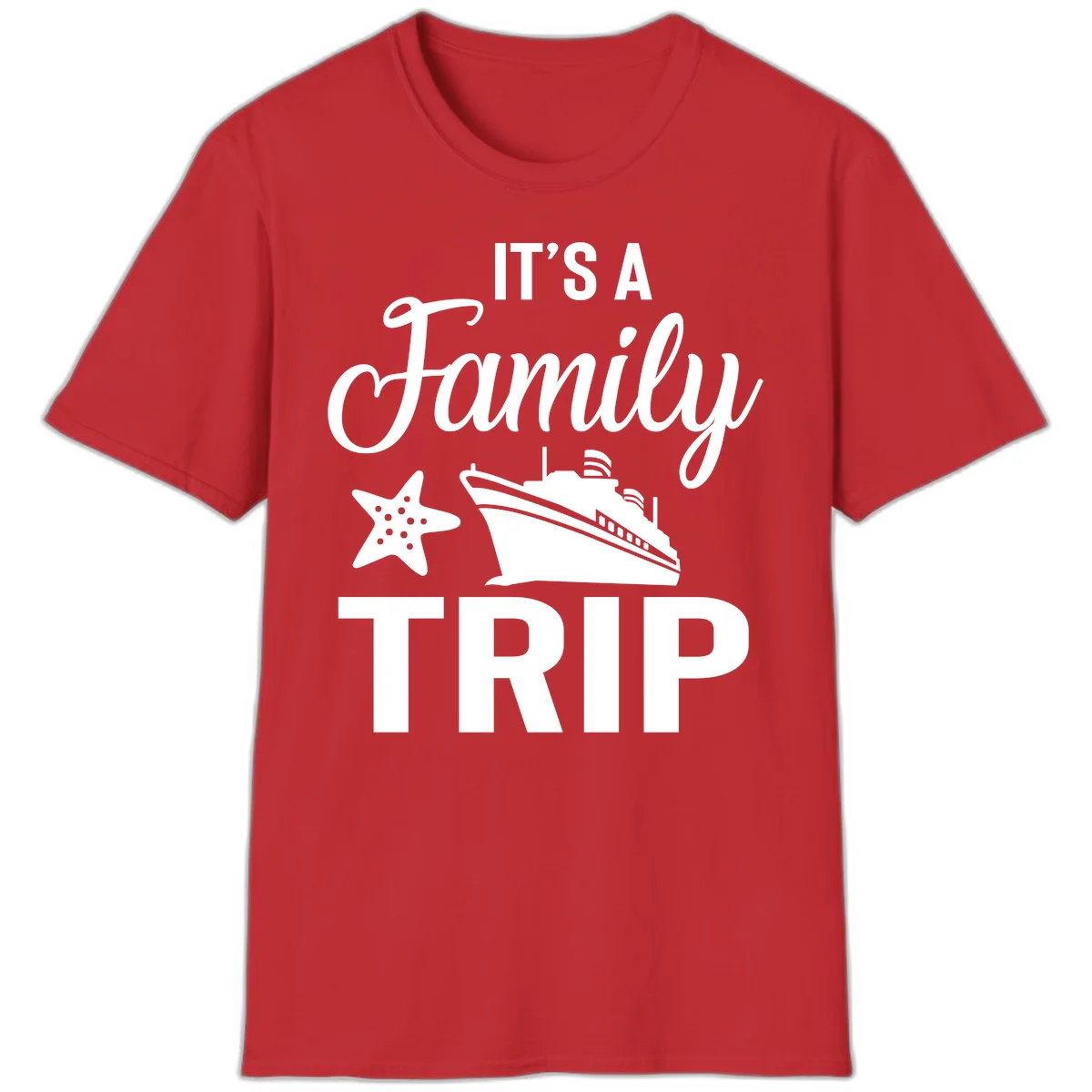 It's A Family Trip Cruise T-Shirt for Your Next Vacation in Red