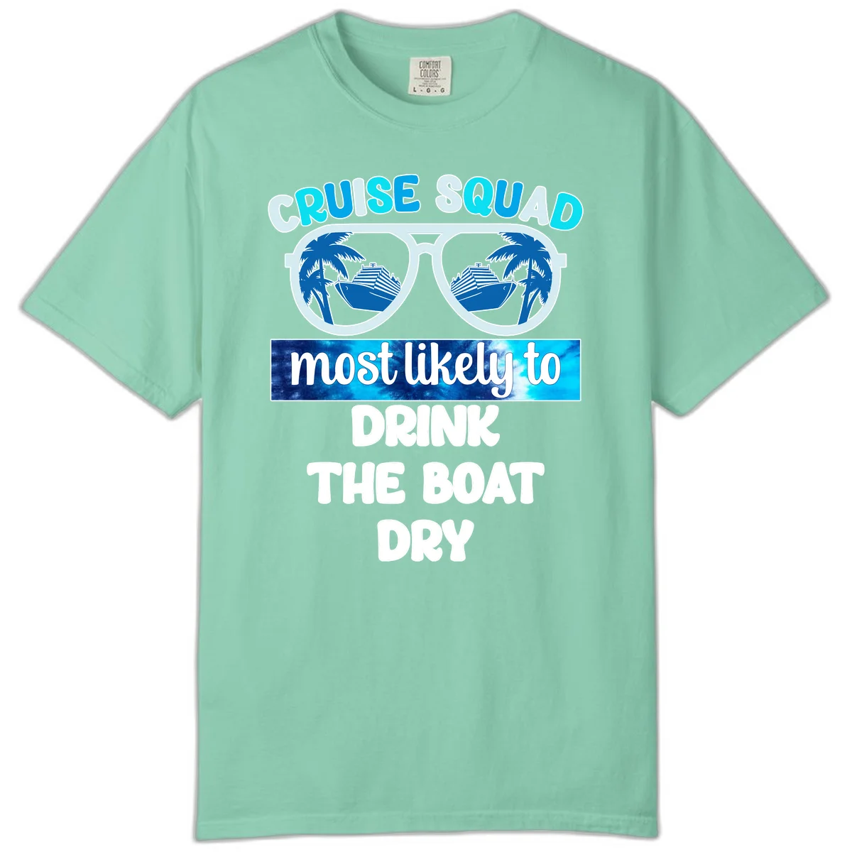 Cruise Squad Boat Dry Comfort Color Shirt in Island Reef