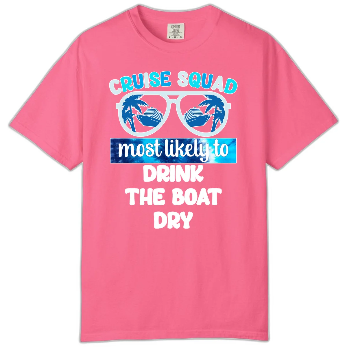 Cruise Squad Boat Dry Comfort Color Shirt in Crunchberry