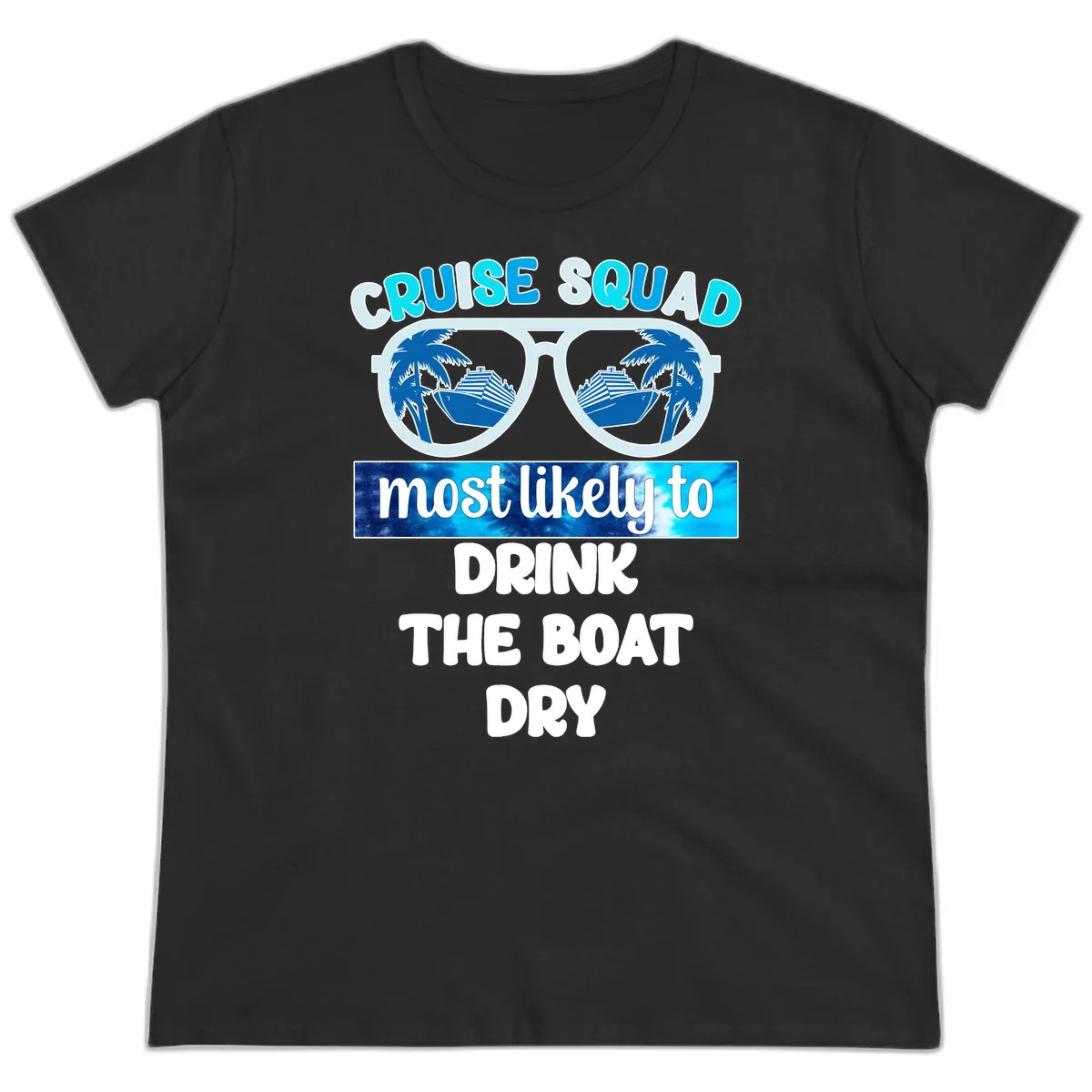 Cruise Squad Boat Dry Ladies Tee in Black