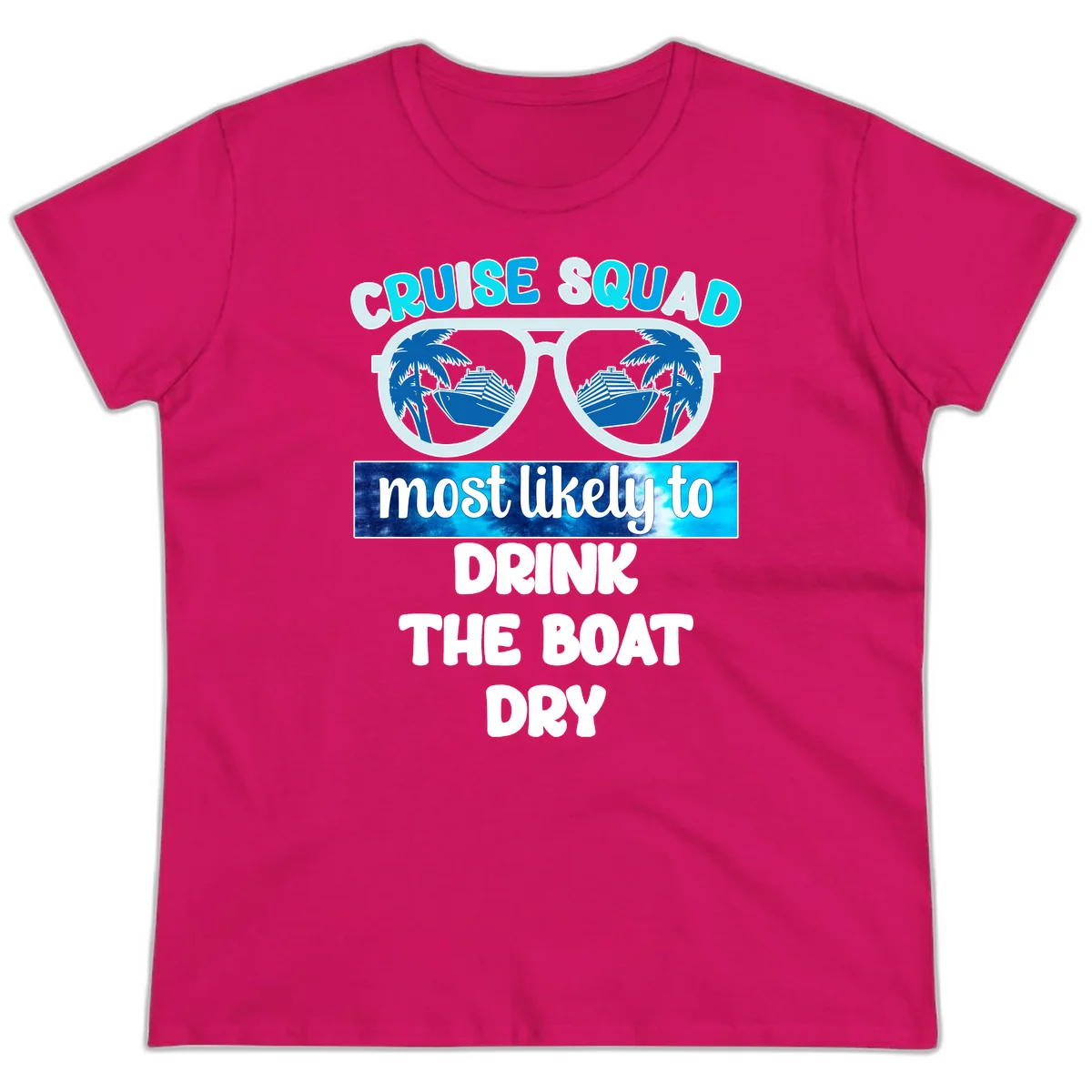 Cruise Squad Boat Dry Ladies Tee in Heliconia