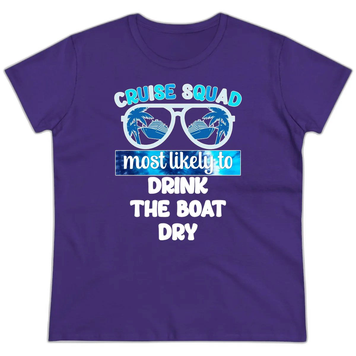 Cruise Squad Boat Dry Ladies Tee in Purple