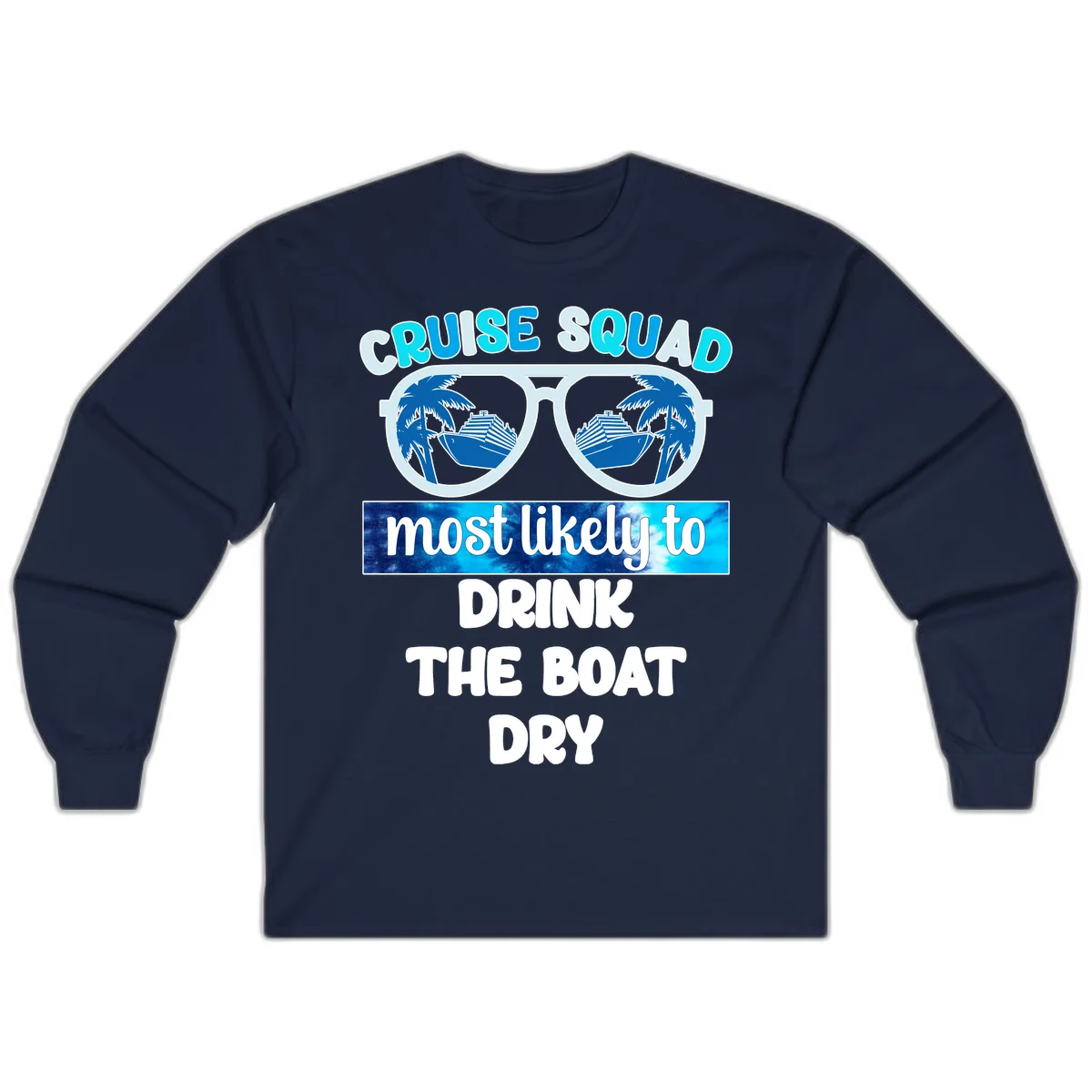 Cruise Squad Boat Dry Long Sleeve Shirt in Navy