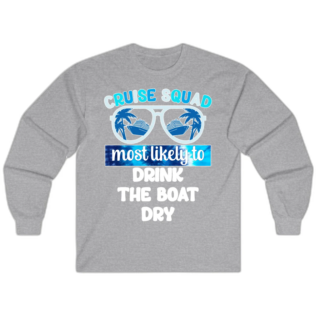 Cruise Squad Boat Dry Long Sleeve Shirt in Sport Grey