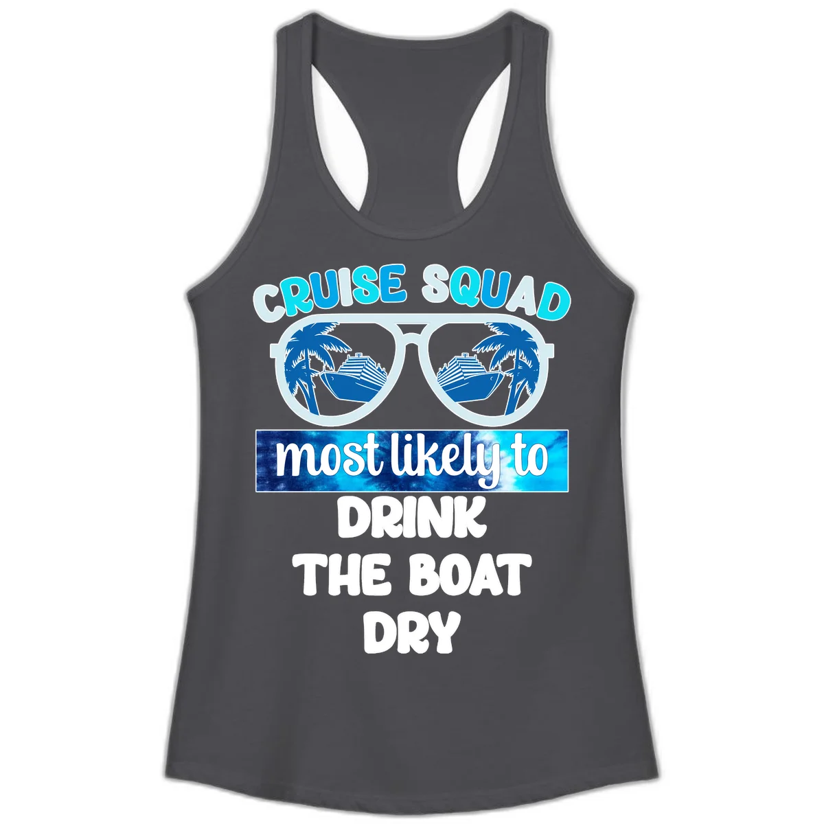 Cruise Squad Boat Dry Ladies Tank in Solid Dark Gray