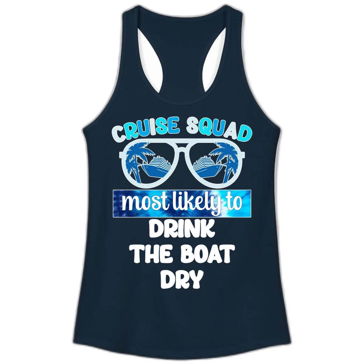 Cruise Squad Boat Dry Ladies Tank in Solid Midnight Navy