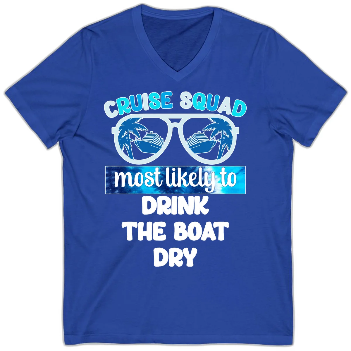 Cruise Squad Boat Dry V-Neck Shirt in True Royal