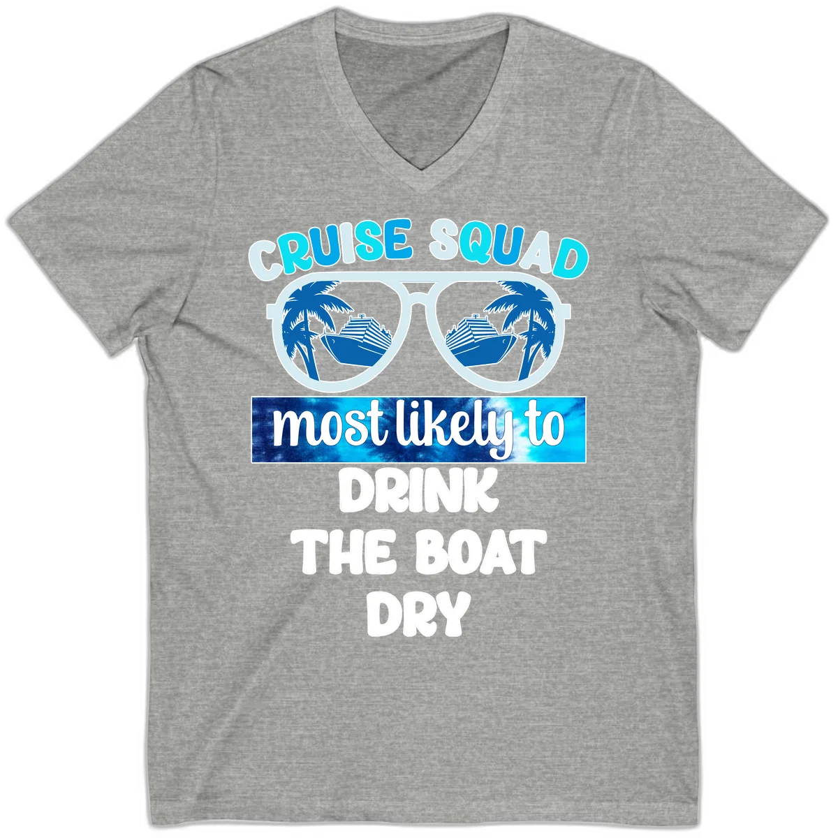 Cruise Squad Boat Dry V-Neck Shirt in Athletic Heather