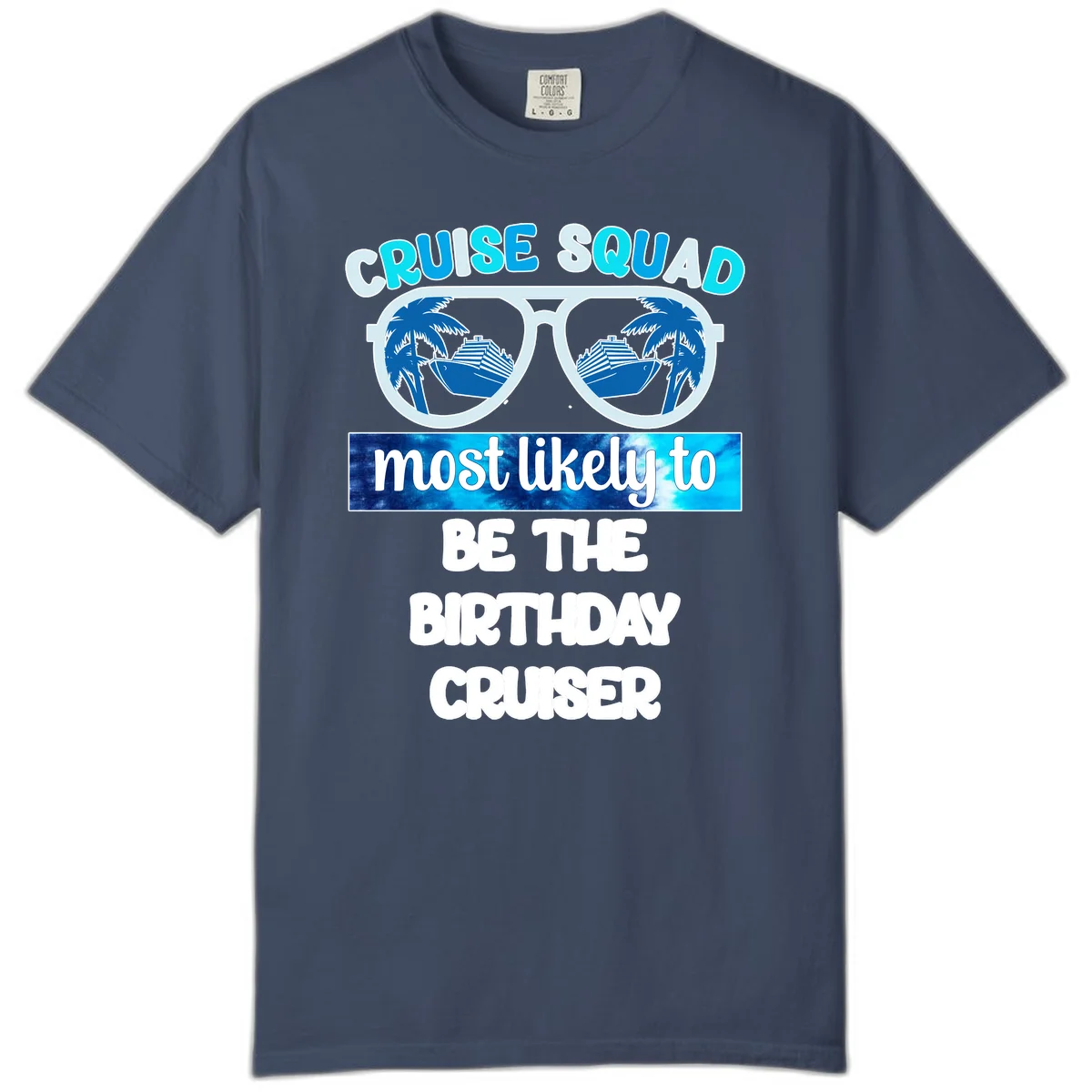 Cruise Squad Birthday Vibes Comfort Color in Midnight