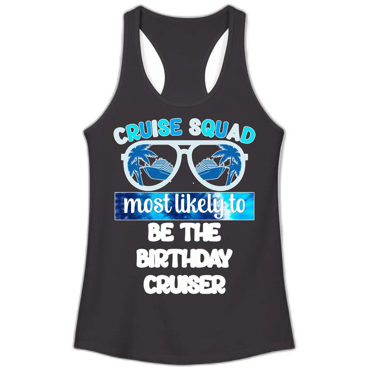 Cruise Squad Birthday Vibes Ladies Tank Top in Black